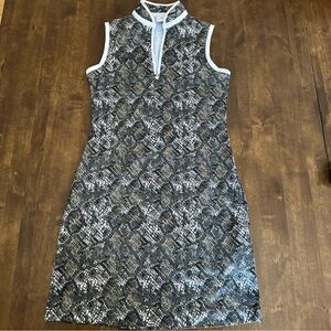 Daily Sports Sweden Dress S Golf Mock Neck Pocket Pickleball Preppy Snake Animal